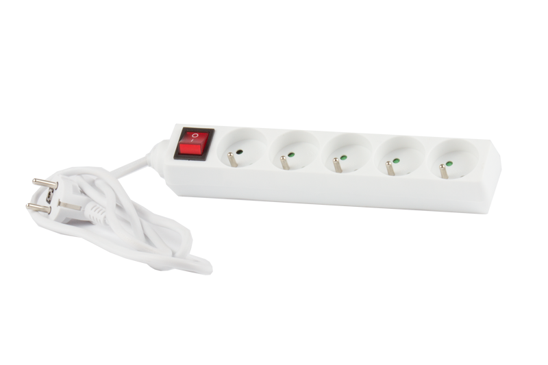 Kabel prodlužovací 3m/5 zásuvek s vypínačem IP20