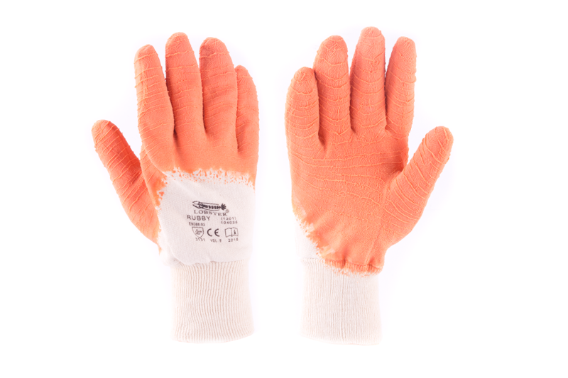 Rukavice RUBBY 9" bílo-oranžové