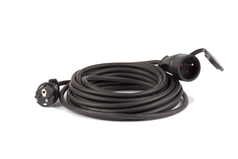 Kabel 10m 230V guma černý IP44