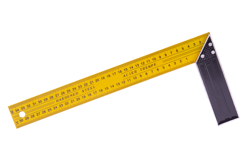 Úhelník ocel žlutý 35cm