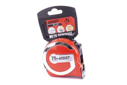 Metr svinovací ASSIST PLUS 7,5m, oboustranný háček/ páska 2