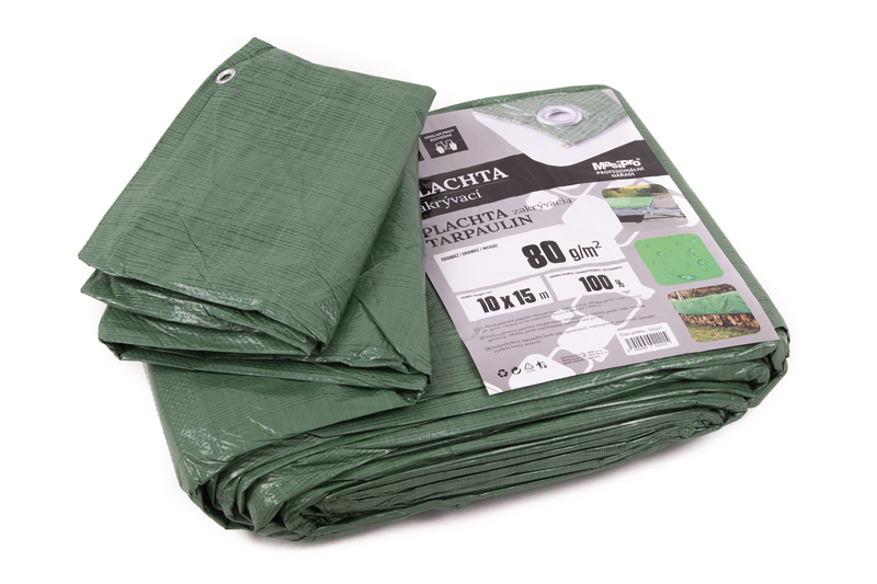 Plachta 80g ZELENÁ 10x15m