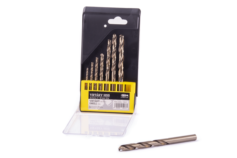 Vrtáky HSS do kovu 3-10mm/8ks Co 5%