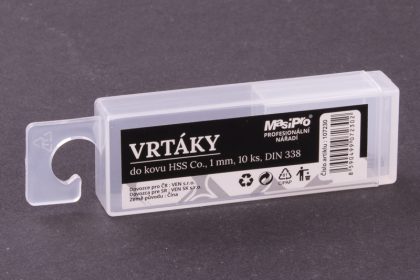 Vrtáky HSS do kovu 1mm/10ks Co 5% 2