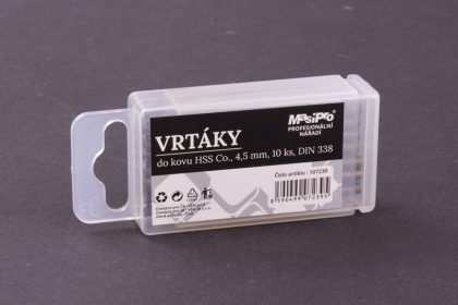 Vrtáky HSS do kovu 4,5mm/10ks Co 5% 2