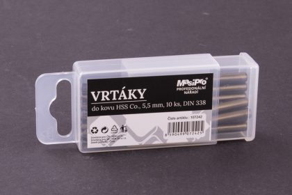 Vrtáky HSS do kovu 5,5mm/10ks Co 5% 2