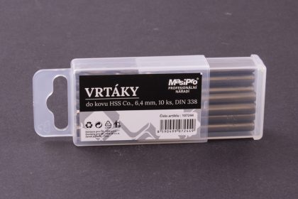 Vrtáky HSS do kovu 6,4mm/10ks Co 5% 2