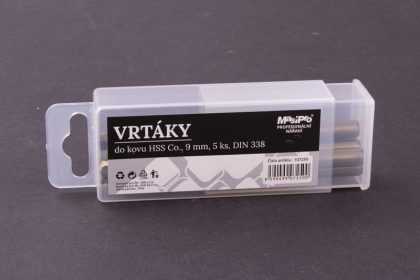 Vrtáky HSS do kovu 9mm/5ks Co 5% 2