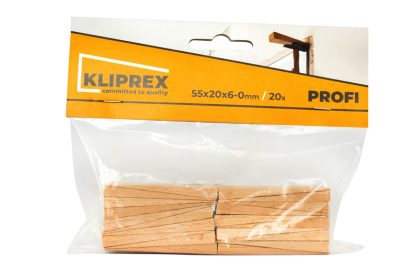 Klínky dřevěné BK 20ks/55x20x6-0mm