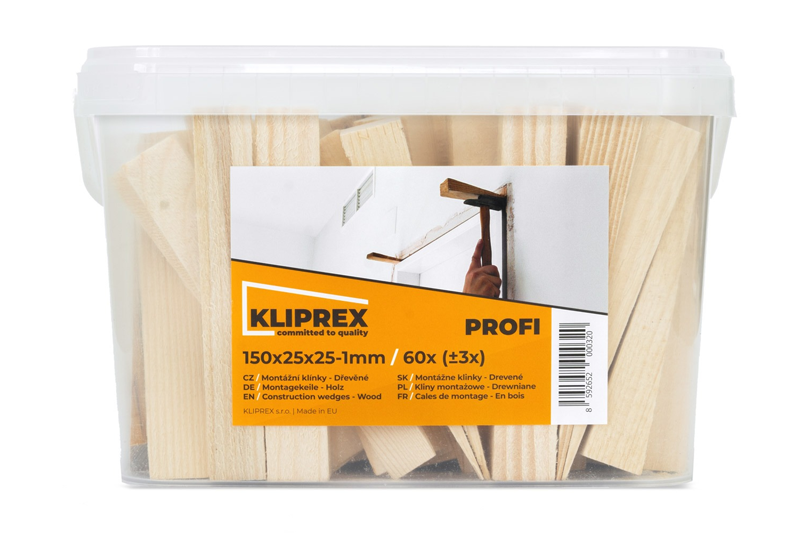 Klínky dřevěné SM 60ks/150x25x25-1mm