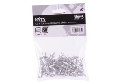 Nýty LOBSTER 4,0x6,4mm, sada 50ks, hliníkové 2