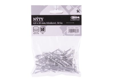 Nýty LOBSTER 4,0x10mm, sada 50ks, hliníkové 2