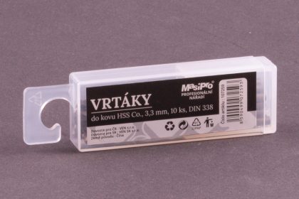Vrtáky HSS do kovu 3,3mm/10ks Co 5% 2