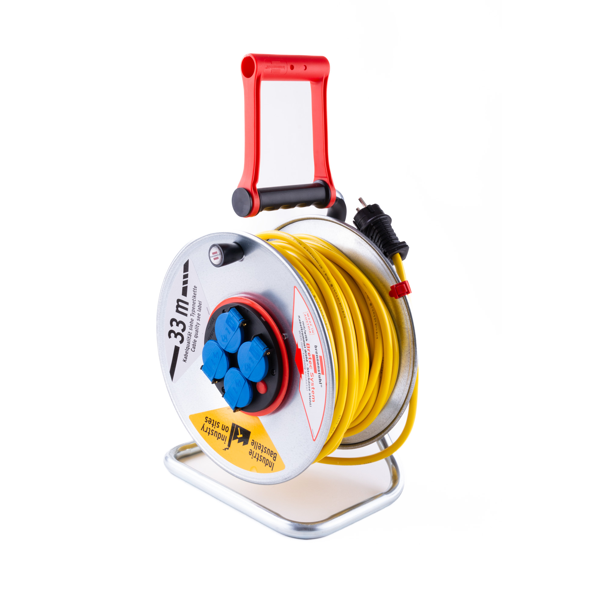 Kabel buben 33m, 4x230V, IP44,otočný kontakt