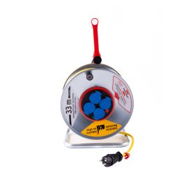 Kabel buben 33m, 4x230V, IP44,otočný kontakt 3