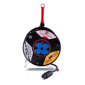 Kabel buben 25m ,4x230V ,IP 44 neopren,otočný kontakt neoprenový kabel průřez 3x2,5mm2 4