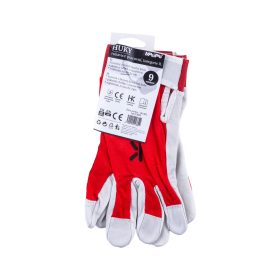 Rukavice kožené HUKY 9" bílo-červené IC3000 4