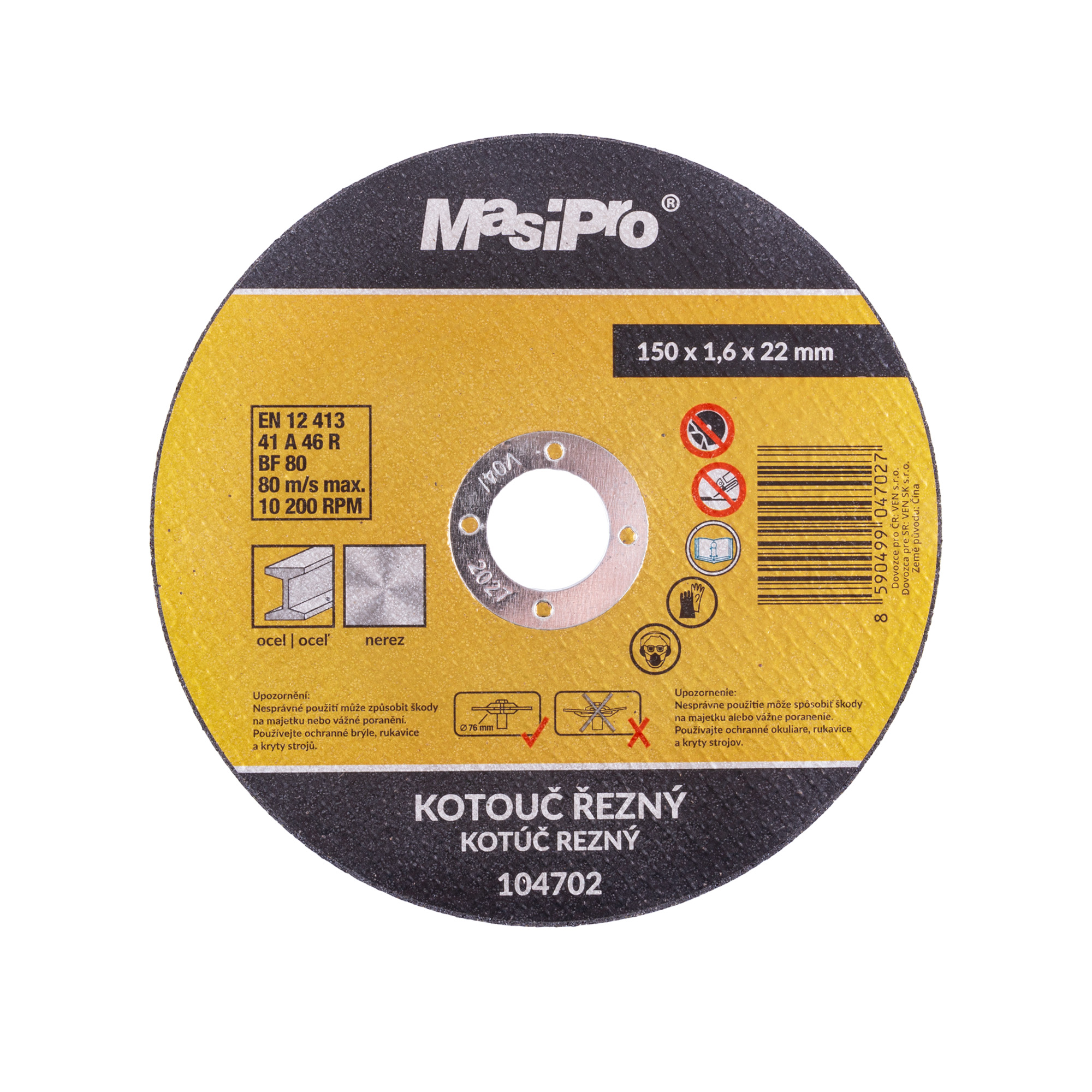 Kotouč řezný MasiPro ocel 150x1,6 mm