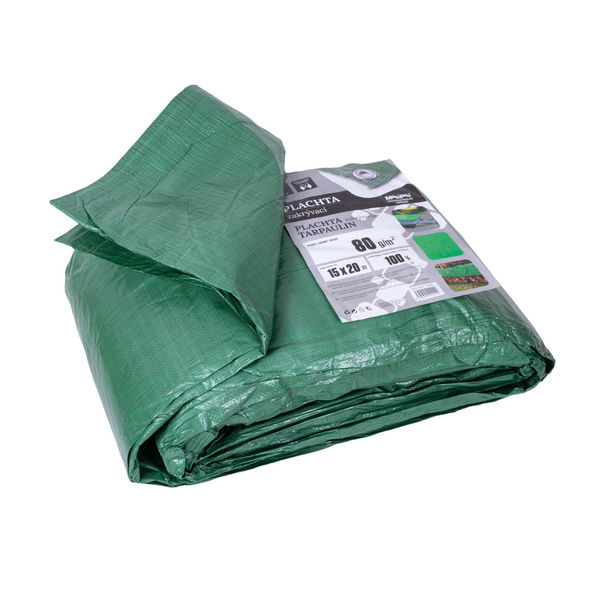 Plachta 80g ZELENÁ 15x20m