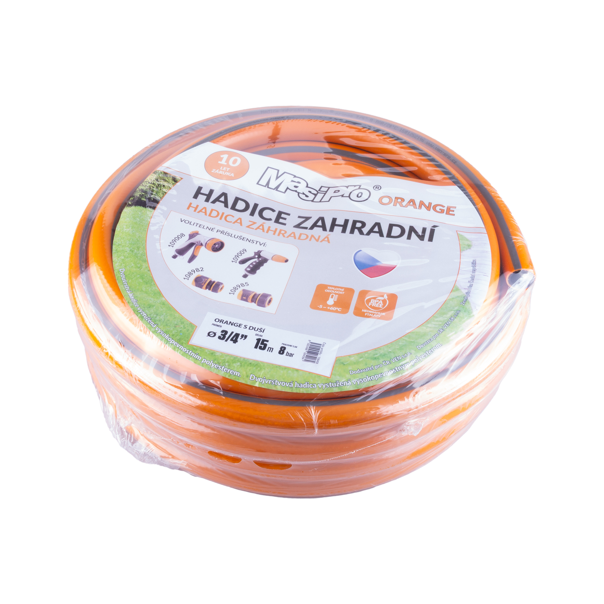 Hadice zahradní MasiPro orange 3/4" 15m