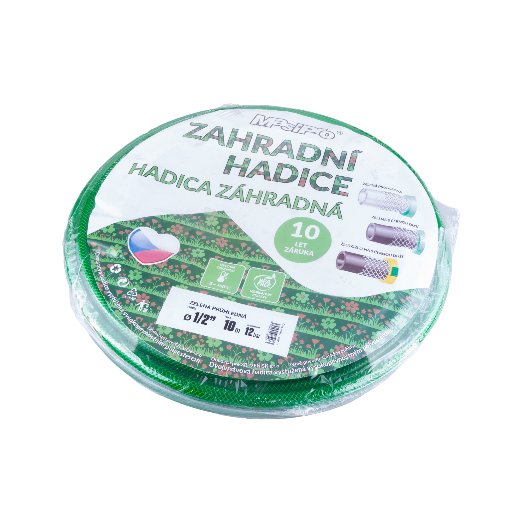 Hadice zahradní zelená 1/2" 10m