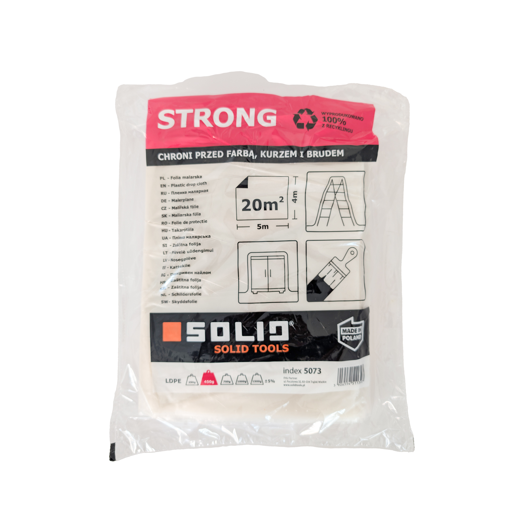 Folie mikro 30my 4x5m Solid STRONG