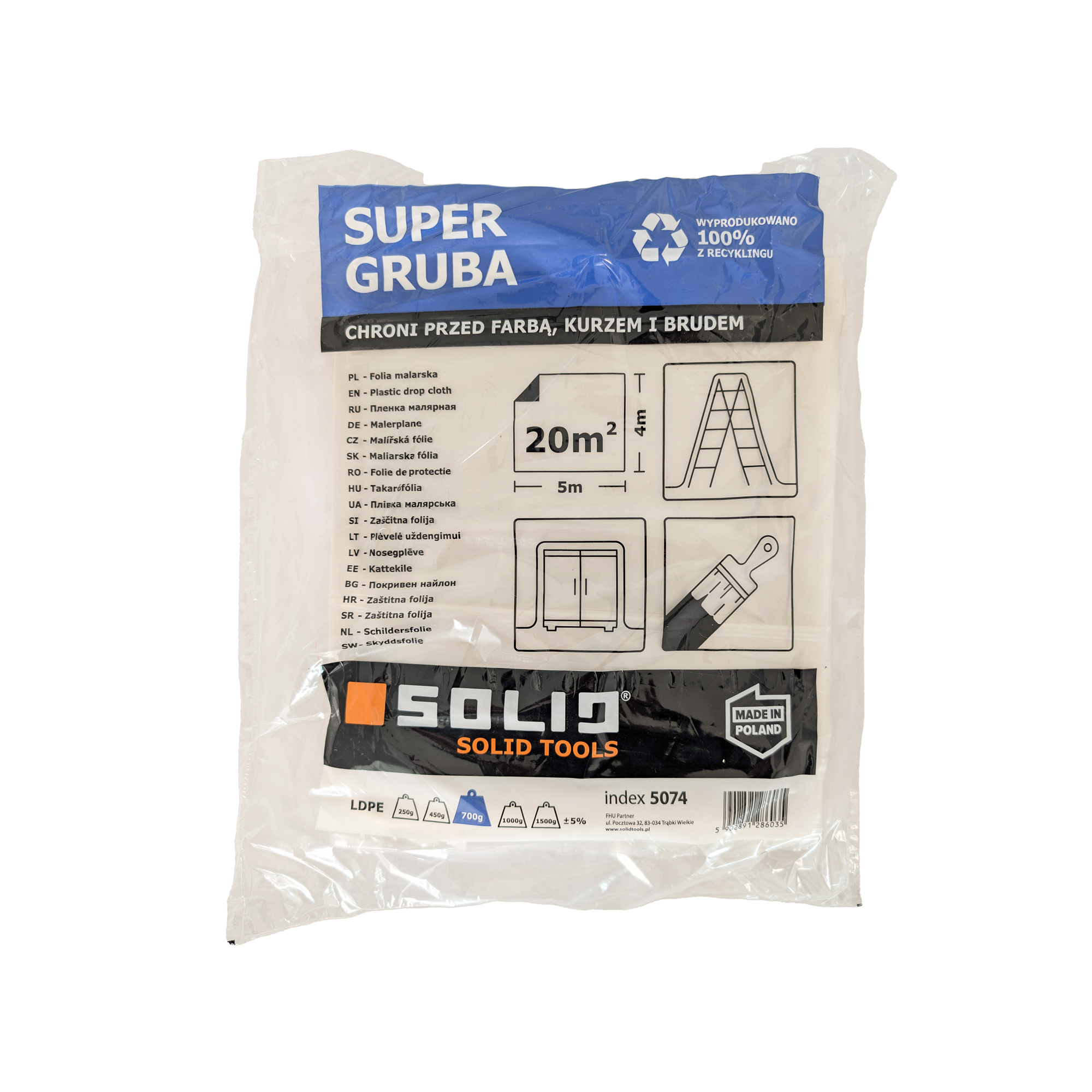 Folie mikro 40my 4x5m Solid SUPER