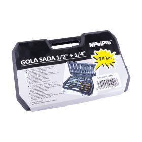 Gola sada 1/2" + 1/4" - 94ks v plastovém kufru 2