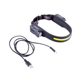 Svítilna LED+COB čelovka USB-C 7