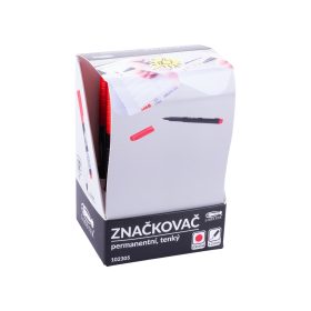Značkovač permanent ČERVENÝ/tenký 3