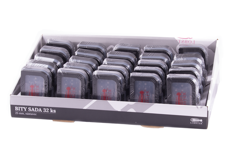 Bity sada 25mm/32ks včetně nástavce