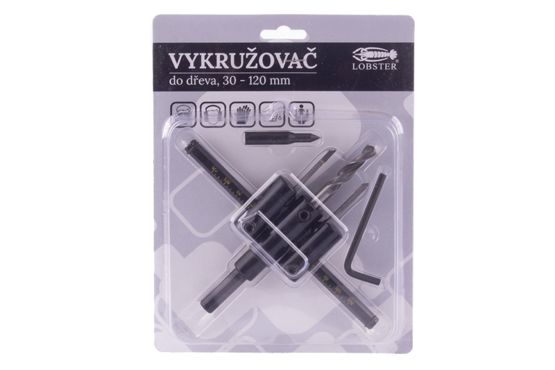 Vykružovač do dřeva 30-120mm,stavitelný