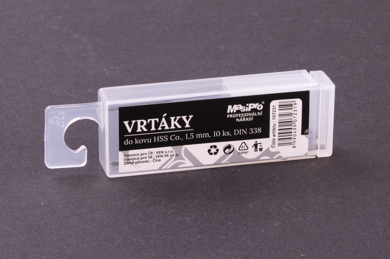 Vrtáky HSS do kovu 1,5mm/10ks Co 5%