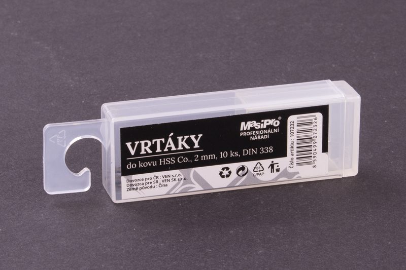 Vrtáky HSS do kovu 2mm/10ks Co 5%
