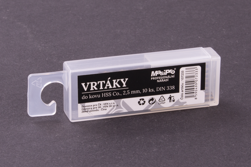 Vrtáky HSS do kovu 2,5mm/10ks Co 5%