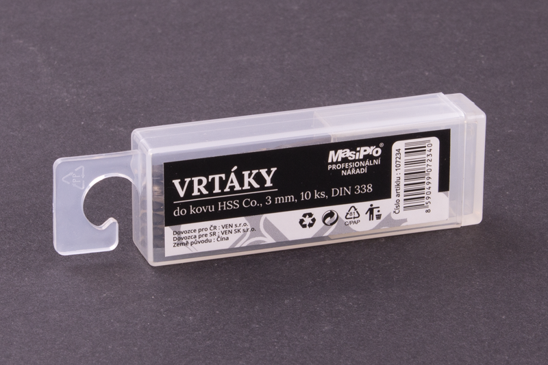 Vrtáky HSS do kovu 3mm/10ks Co 5%