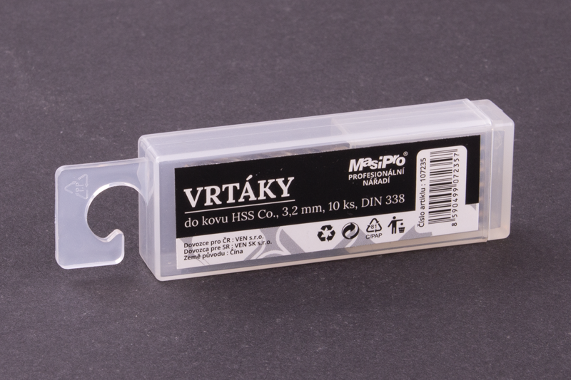 Vrtáky HSS do kovu 3,2mm/10ks Co 5%