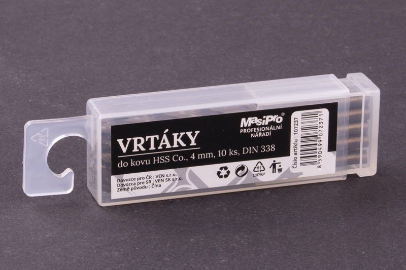 Vrtáky HSS do kovu 4mm/10ks Co 5%