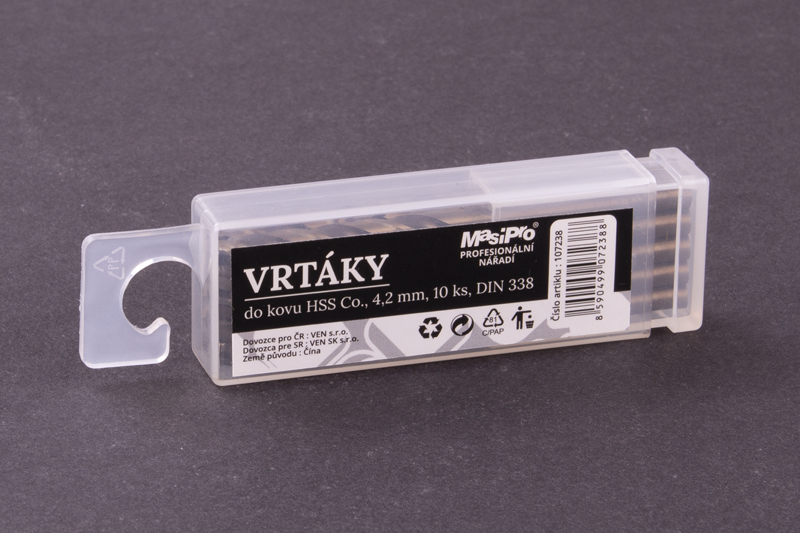 Vrtáky HSS do kovu 4,2mm/10ks Co 5%