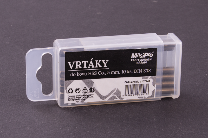 Vrtáky HSS do kovu 5mm/10ks Co 5%