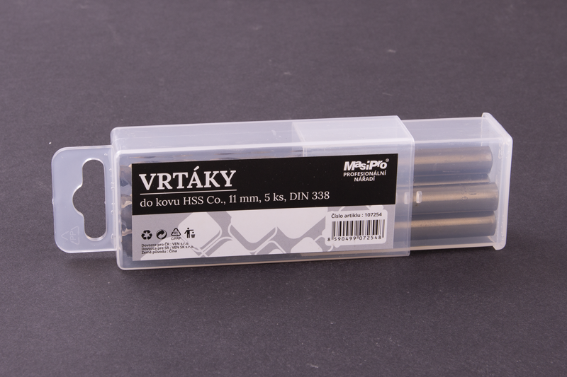 Vrtáky HSS do kovu 11mm/5ks CO 5%