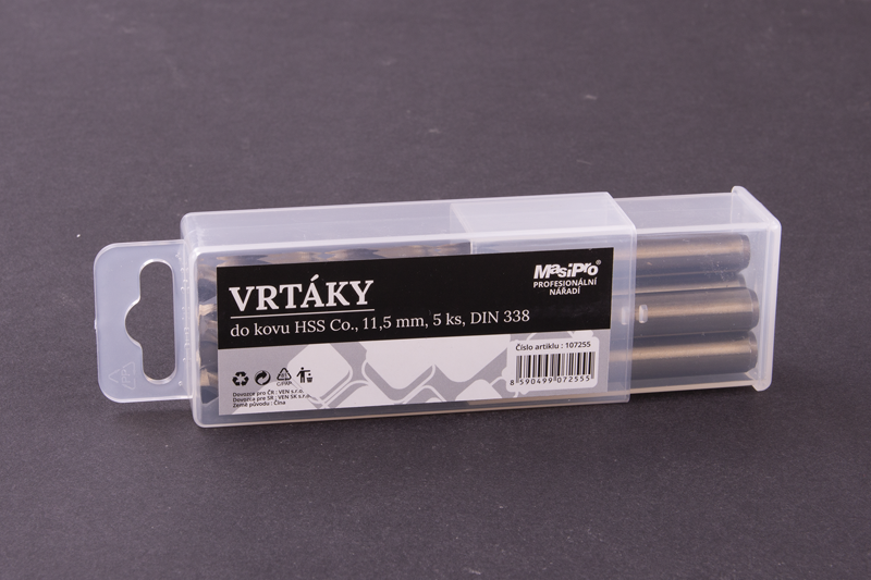 Vrtáky HSS do kovu 11,5mm/5ks Co 5%