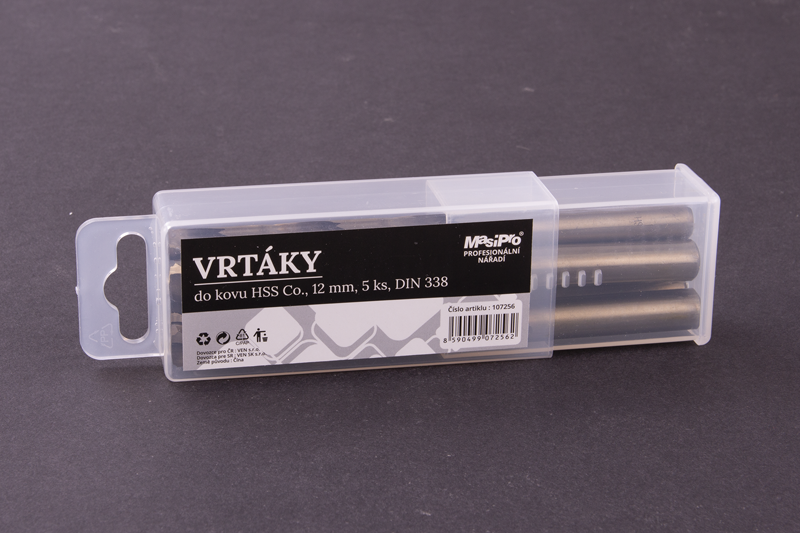 Vrtáky HSS do kovu 12mm/5ks Co 5%