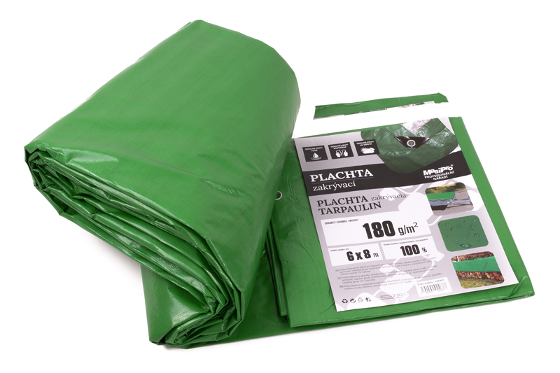 Plachta 180g ZELENO-ŠEDÁ 6x8m