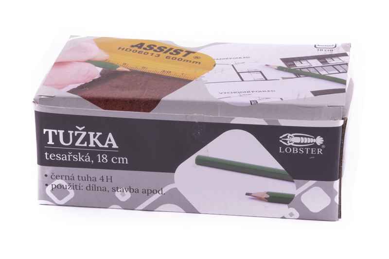 Tužka tesařská 18cm zelená na kámen