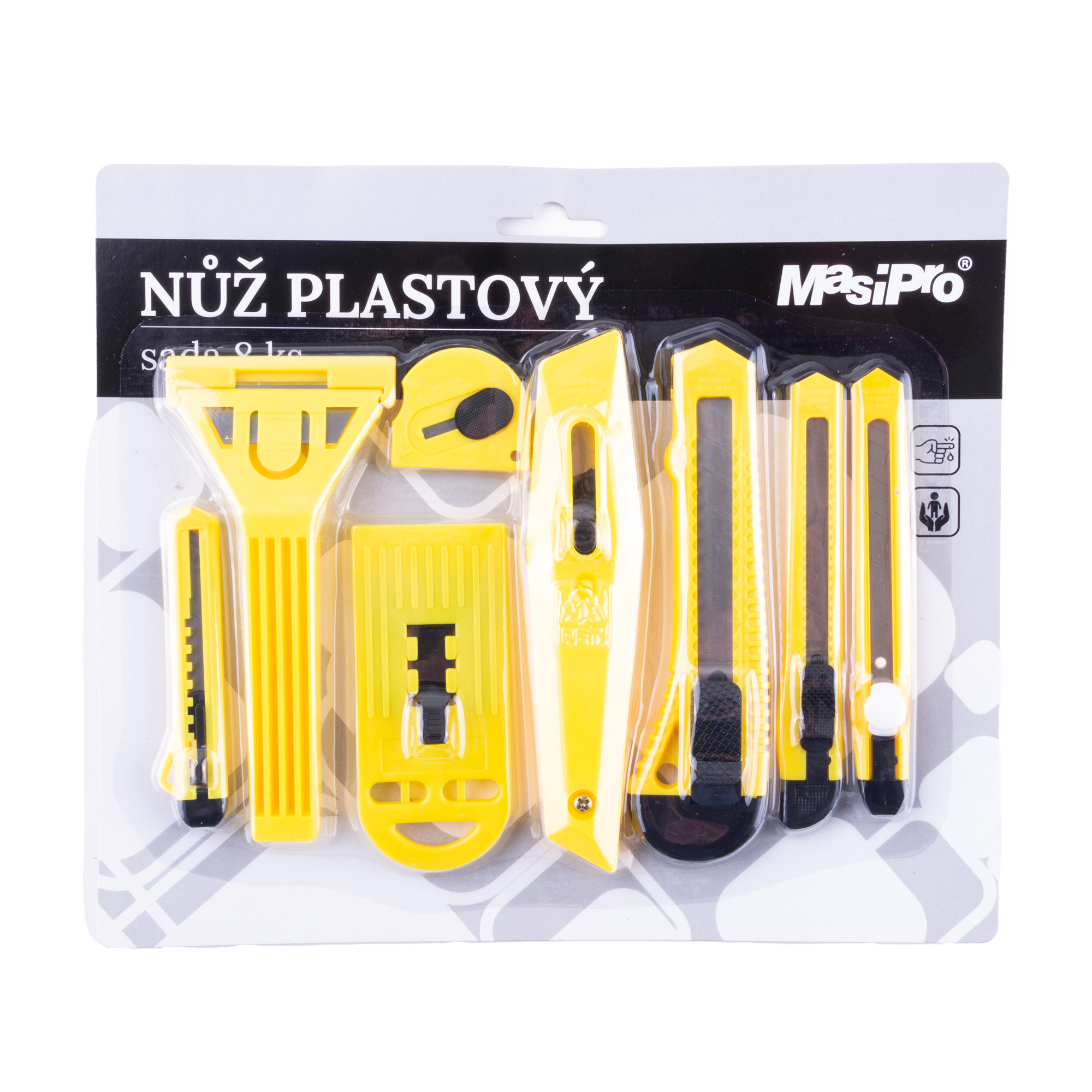 Nůž odlamovací, sada 8ks plast