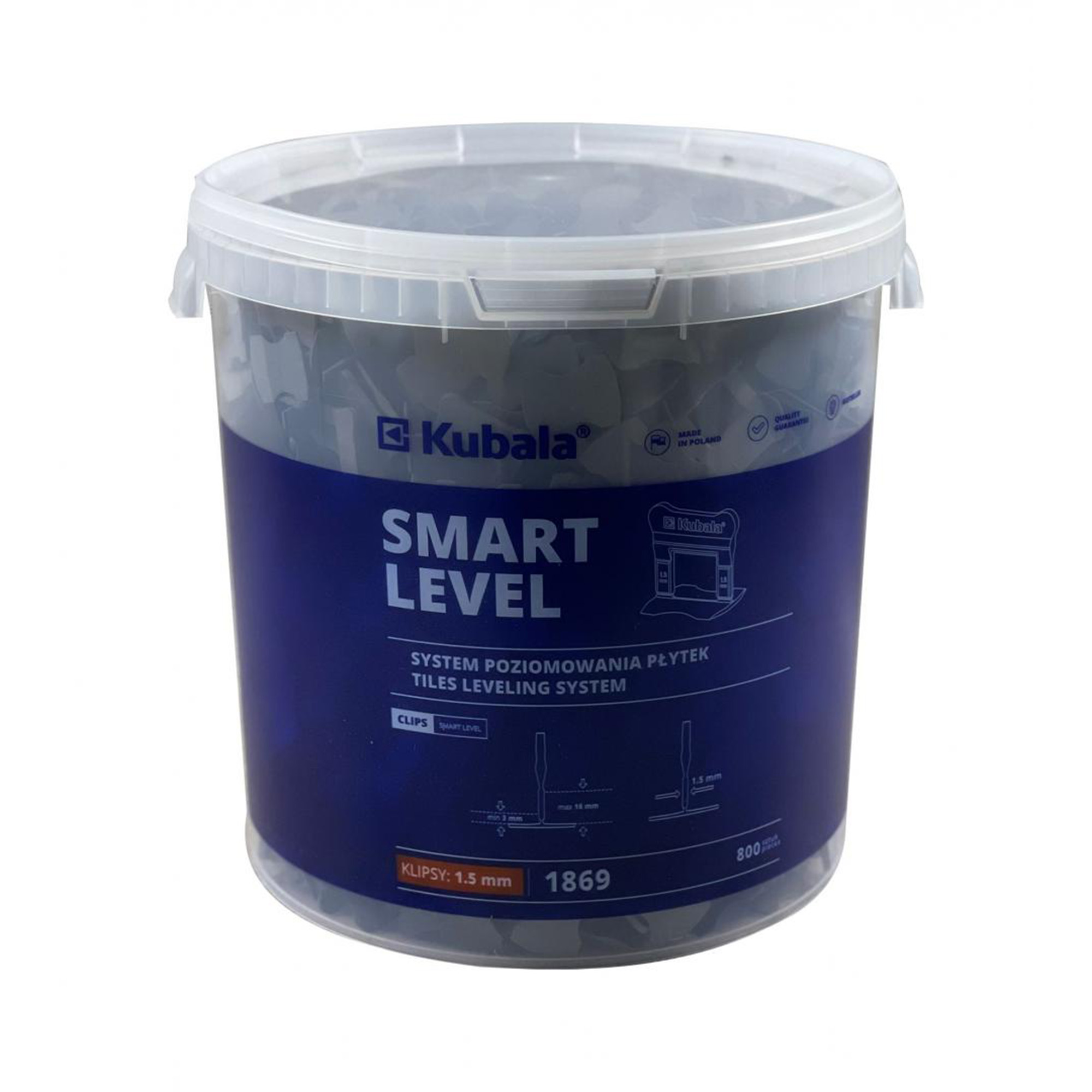 Spony K SMART LEVEL 1.5mm 800 ks. + vědro 20L
