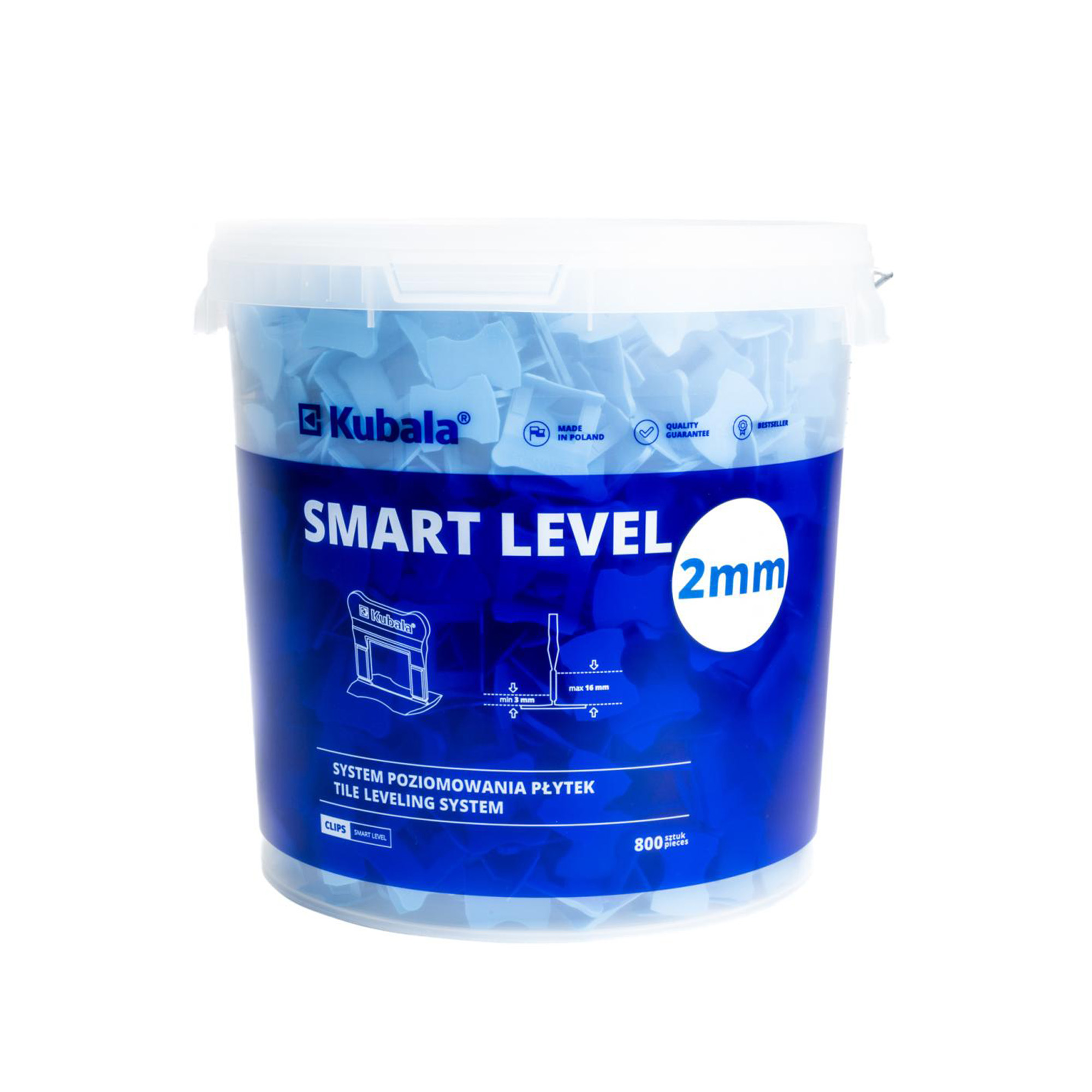 Spony K SMART LEVEL 2.0mm 800 ks. + vědro 20L